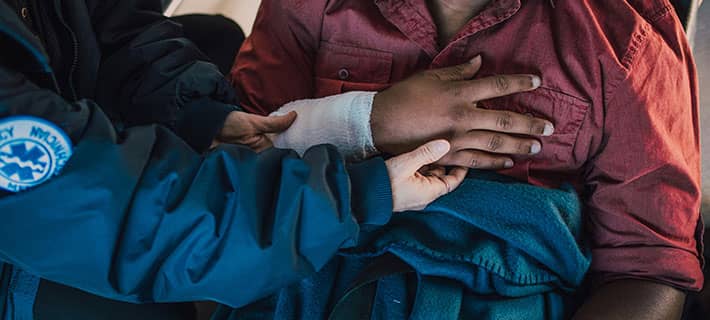 Photo d'une personne accidentée